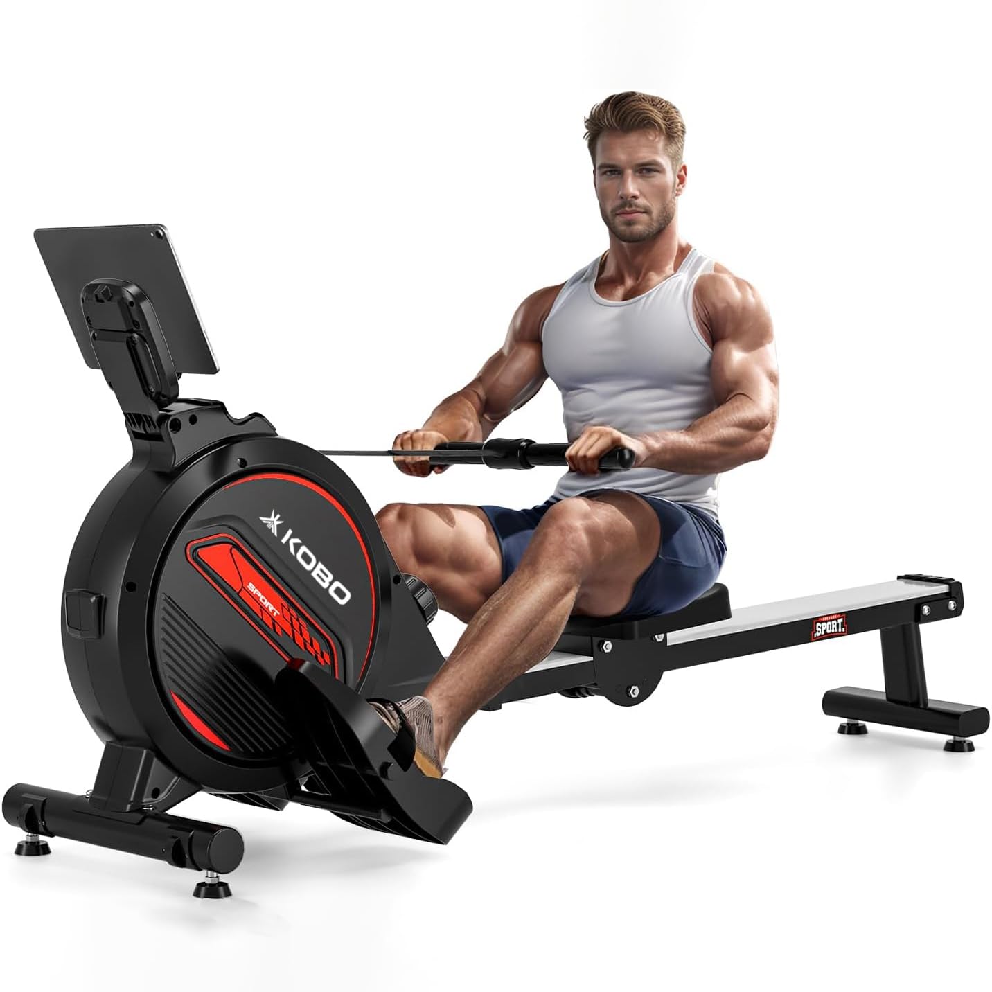 Kobo Rowing Machine Magnetic with Max User Weight 120 Kg Full Body Home Workout Machine