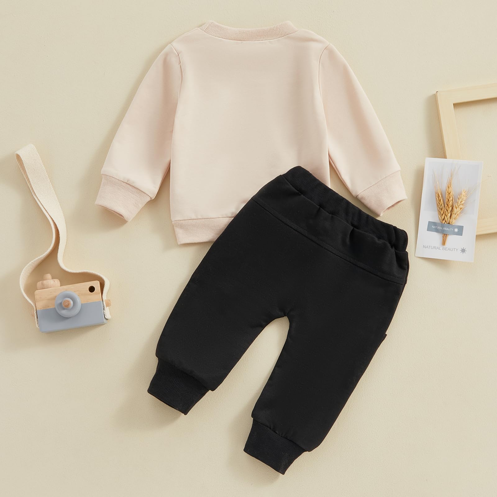 Kleinkind Baby Junge Mädchen Outfits Aunties Little Bestie Lustige Buchstaben Sweatshirt Pullover Langarm Tops Jogger Hosen Zweiteiliges Babykleidungsset