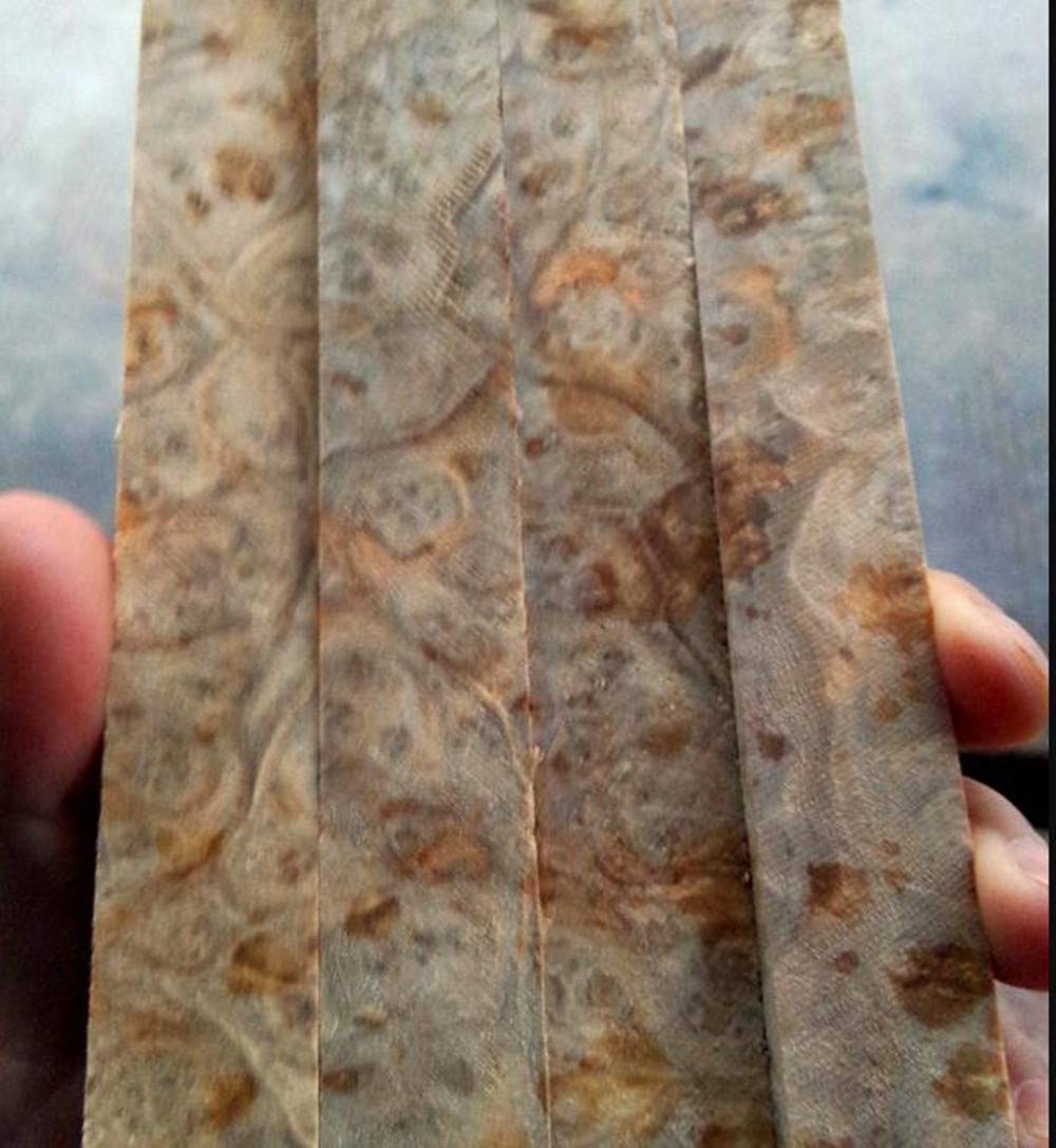 1 Paire Birmanie Camphre Doré Bois Couteau Poignée Dalles échelles Couteaux Personnalisé Bricolage Matériel en Bois pour Couteau Faire des Lames Vierges (12x4x1CM) (chacun est Unique)