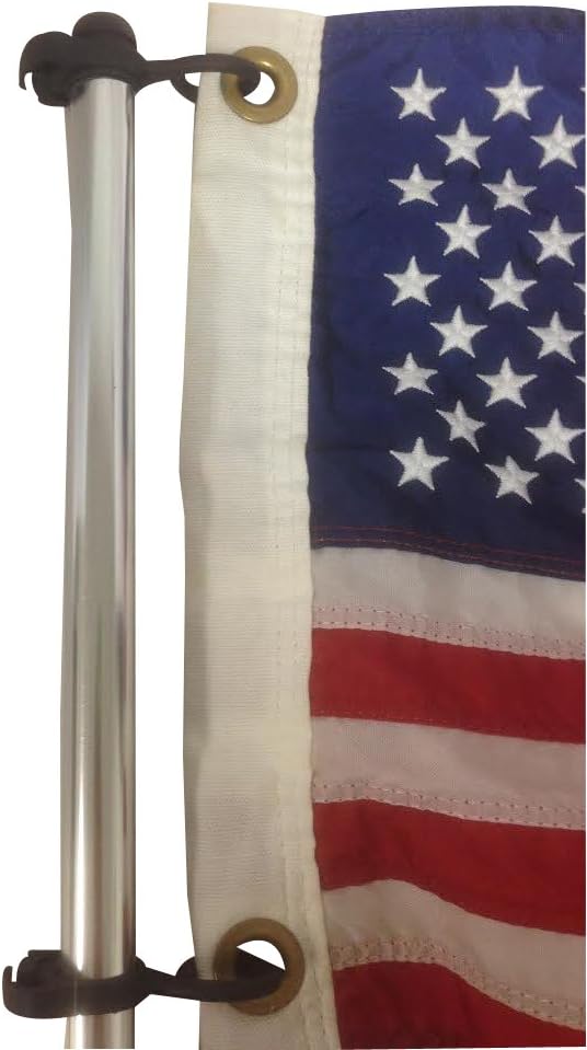 Pontoon Flag Pole Socket w/American USA Flag 24" Long Adjustable