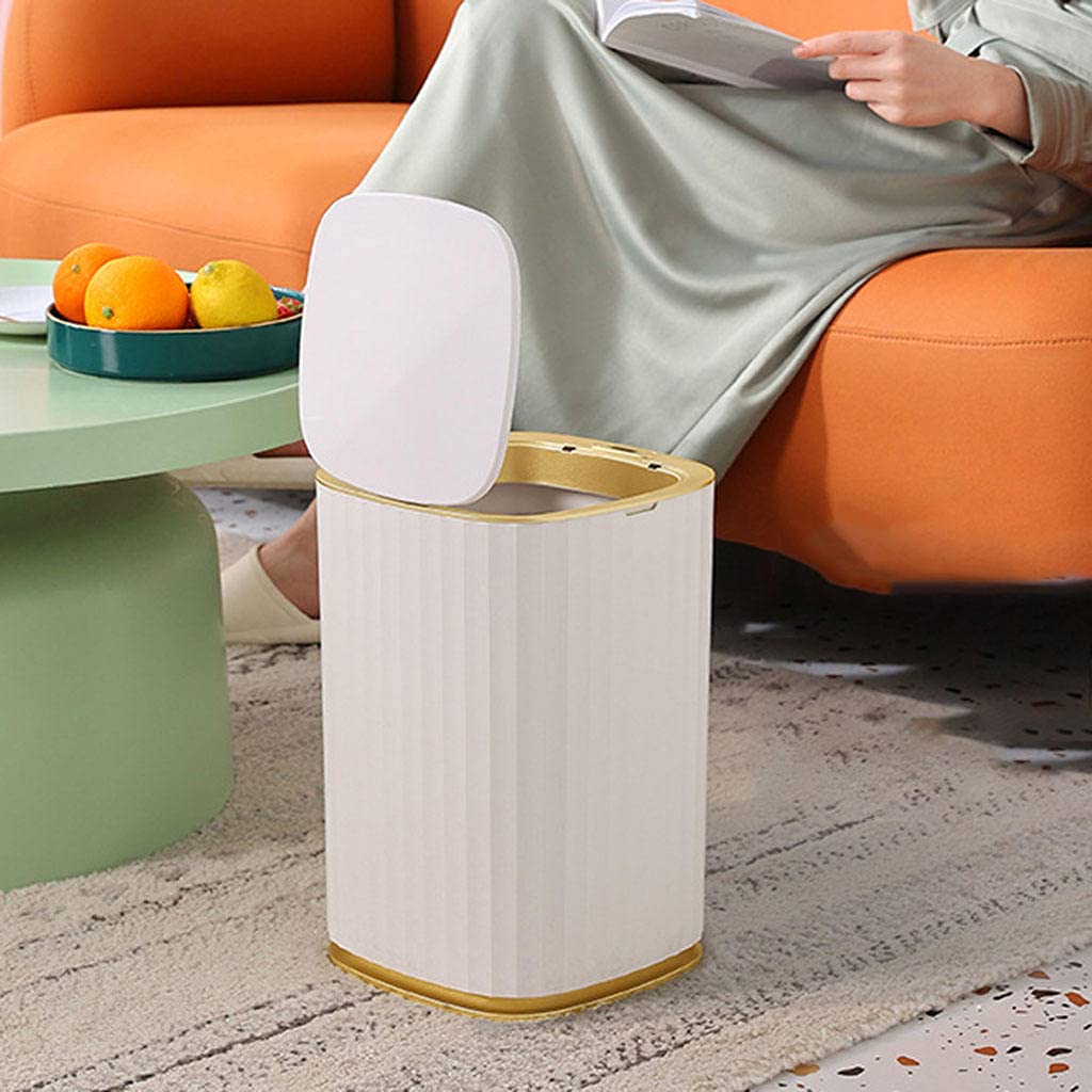12L Automatic Sensor Trash Can Large Capacity Trashcan Waterproof Waste Basket for Bathroom Kitchen