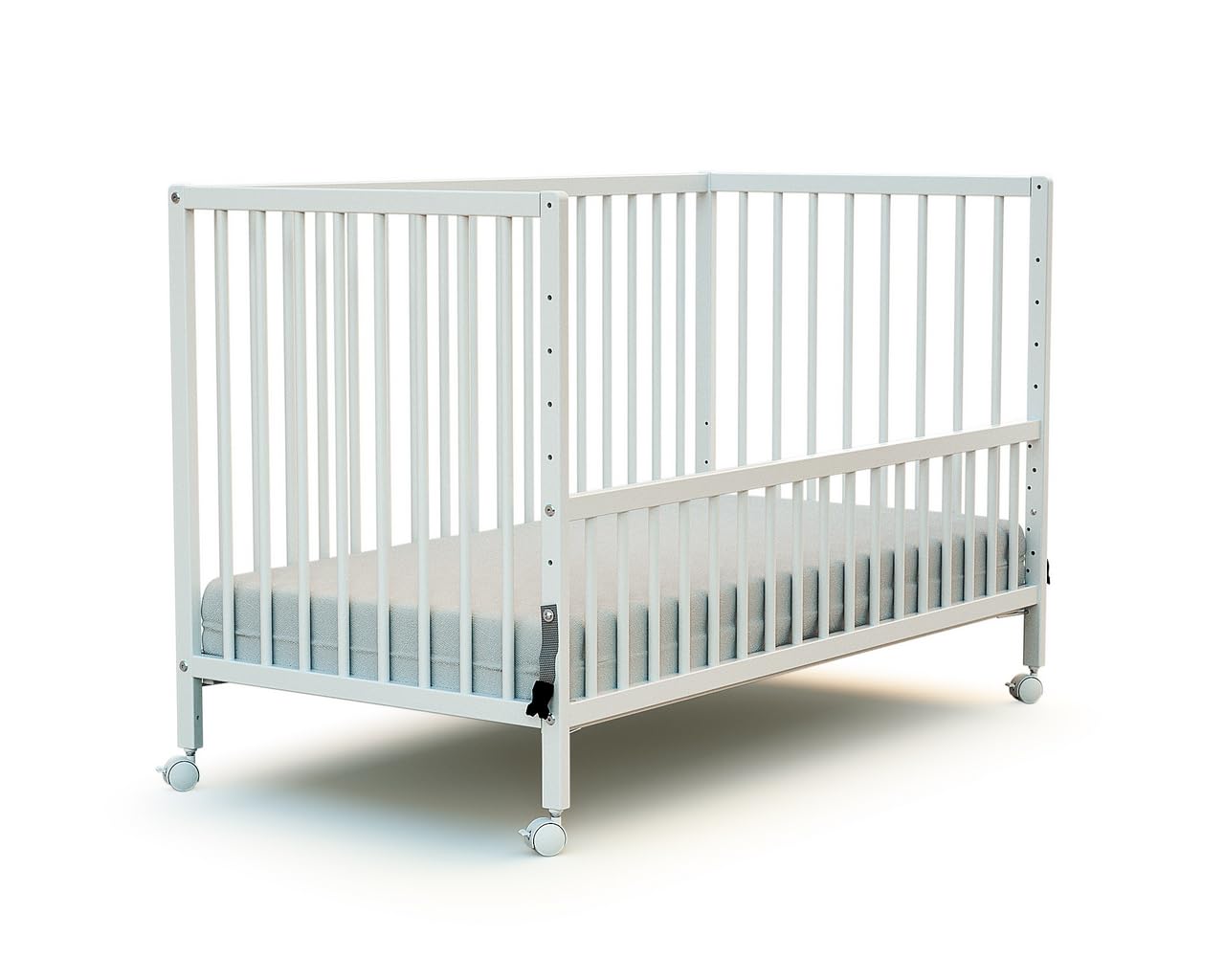 Webaby - Beistell-Babybett aus Holz 60x120cm Weiß LIO | Kinderbett Co-Sleeping babybett | Von Geburt an | Höhenverstellbar | Lattenrost