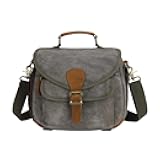 Camera Case Crossbody Shoulder Messenger Bag, Vintage DSLR/SLR/Mirrorless Photography Camera Bag with Canon/Nikon/Sony (Army Green)