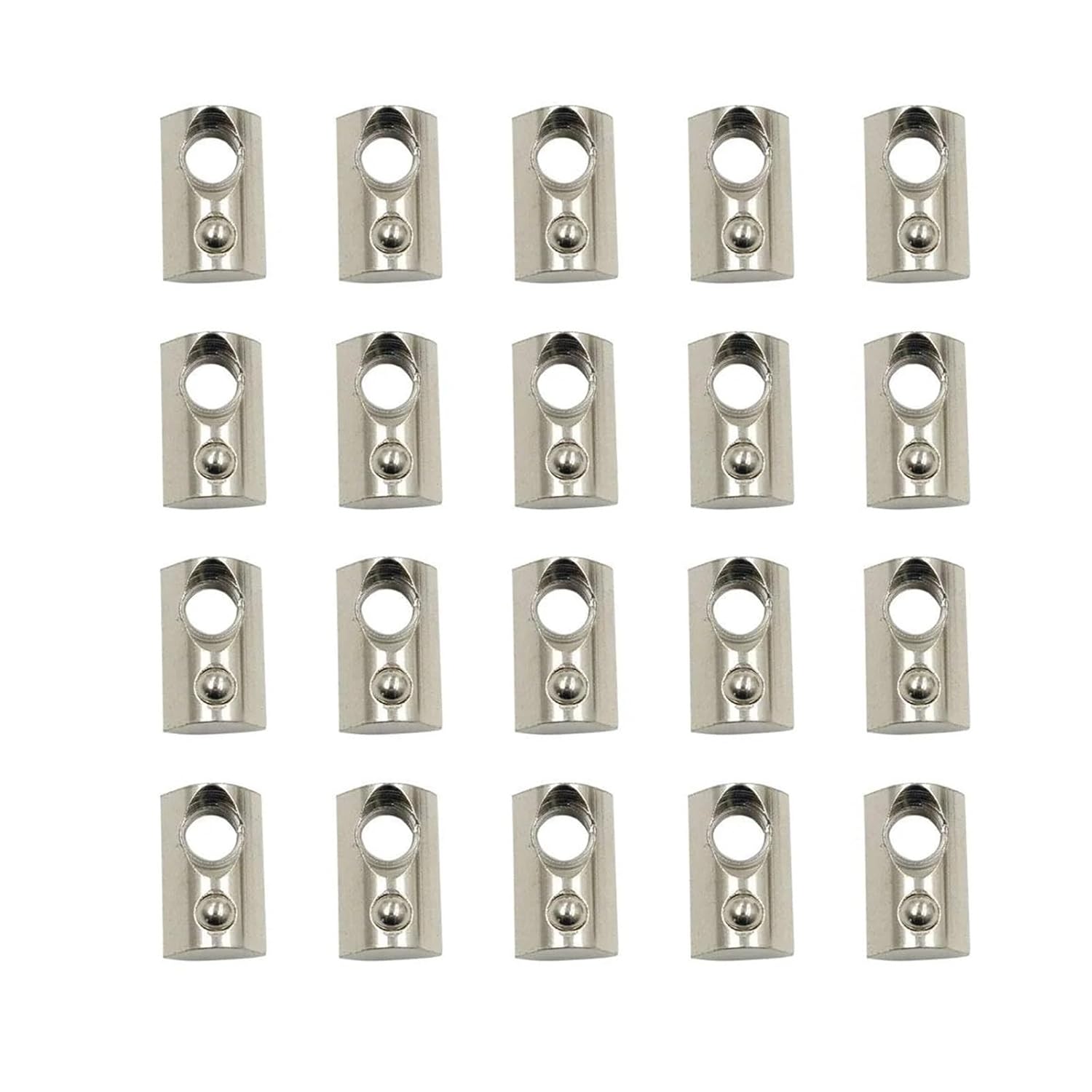 T-Roll Elastic Nut 20/50pcs T-Slot Aluminum Extrusion Profile 2020 3030 4040 4545 Series CNC M4 M5 M6 M8(20PCS,20s-m5)