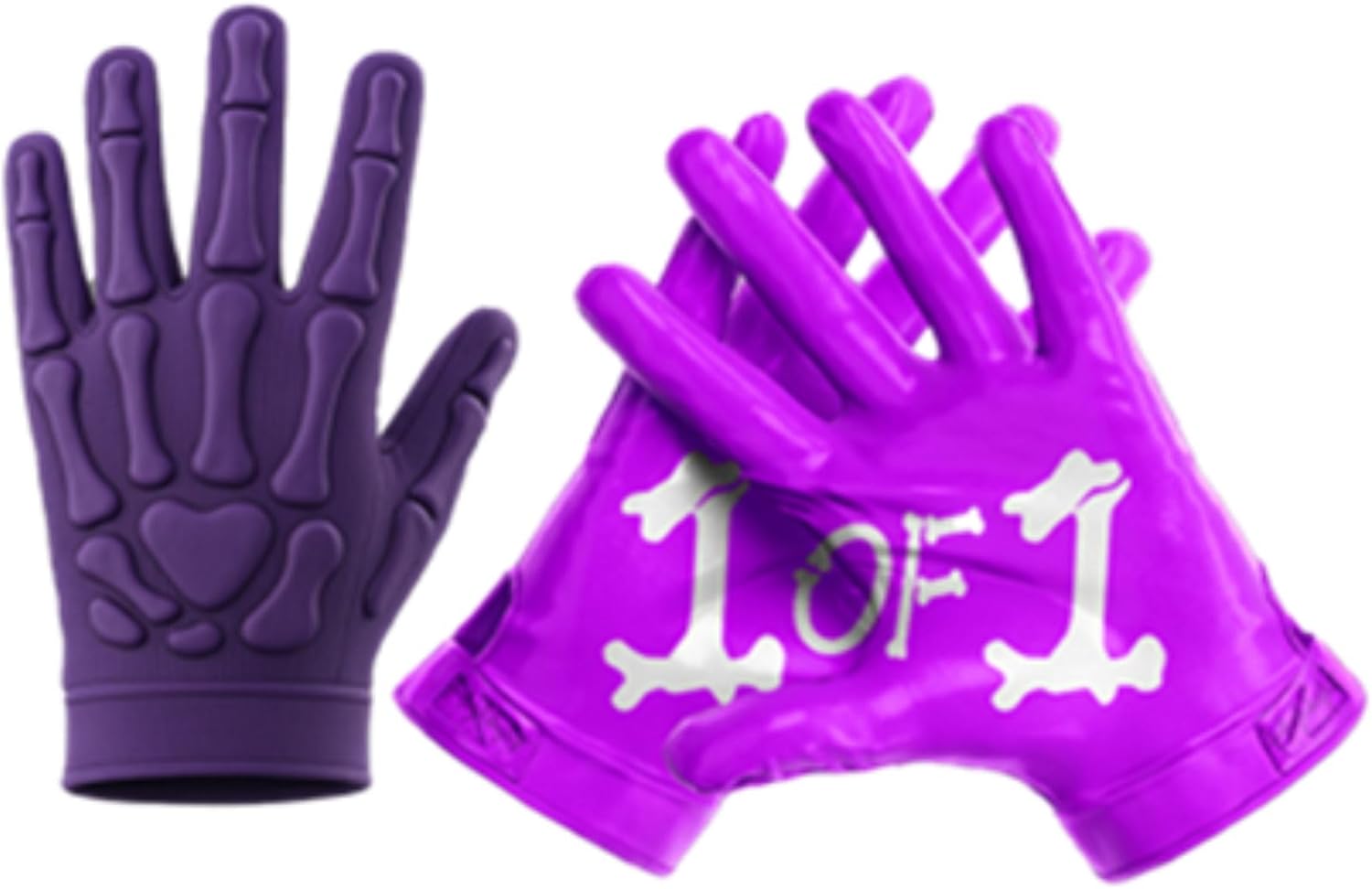 1 of 1 Bone Ultra Grip Football Gloves – Superior Grip, Breathable Design, All-Weather Performance, Youth & Adult Sizes