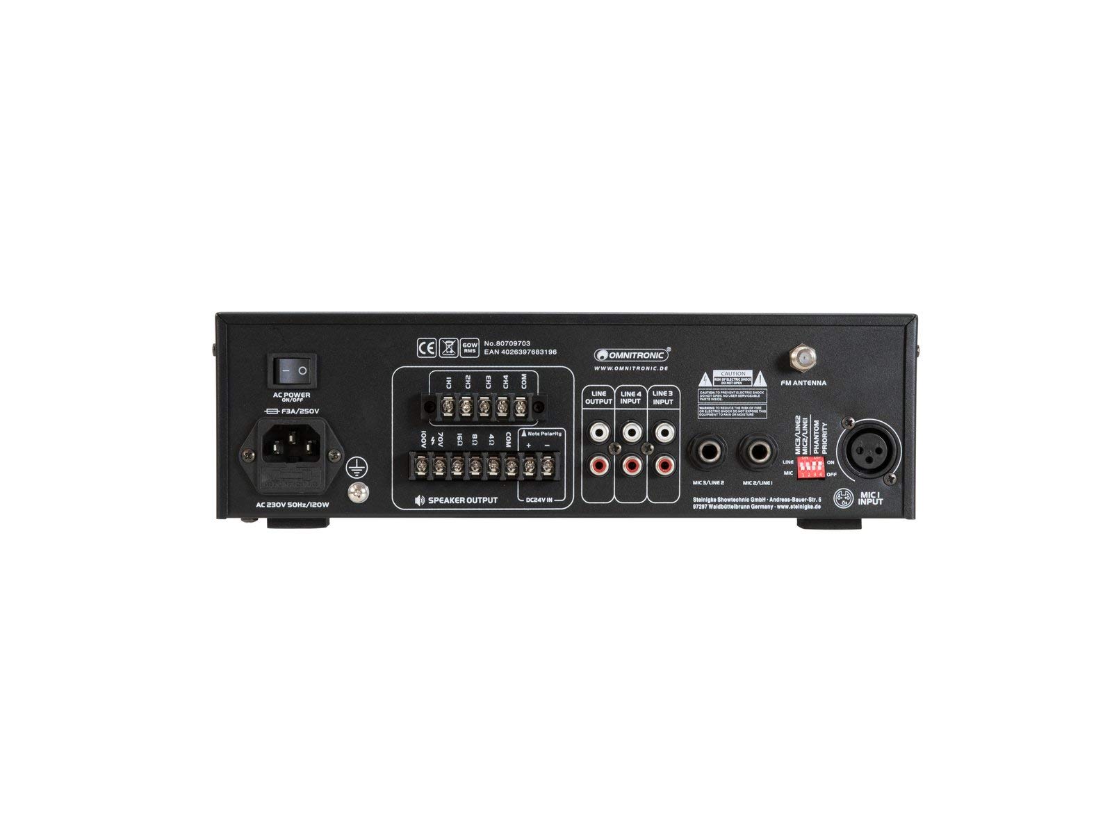 OMNITRONIC CPZ-60P PA Mixer Amplifiatore Mixing Amplifier
