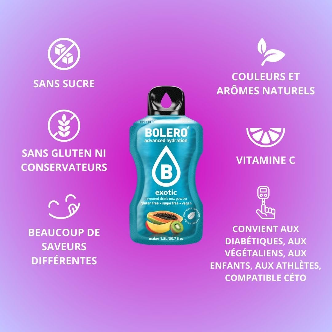 Bolero ICE TEA PEACH | 24 x 8 g I refrescante polvo sin azúcar endulzado con stevia | vitamina C | bebida saludable recomendada por diabéticos | sabor a té helado de melocotón