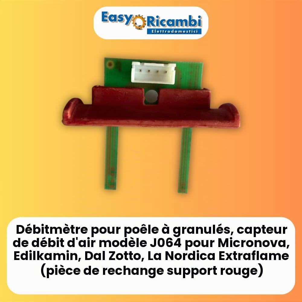 Débimètre capteur de débit d'air pour poêle à granulés edilkamin dalzotto la nordique extraflame - Support rouge