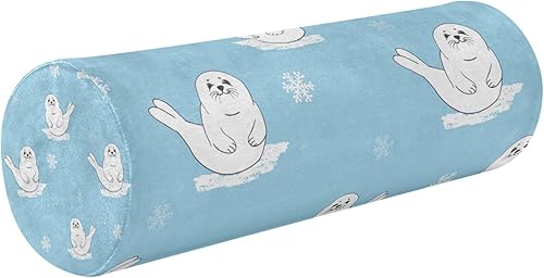 Funda de almohada cervical con sello de dibujos animados lindo para cuello cilíndrico, almohada redonda para almohada de apoyo para piernas,