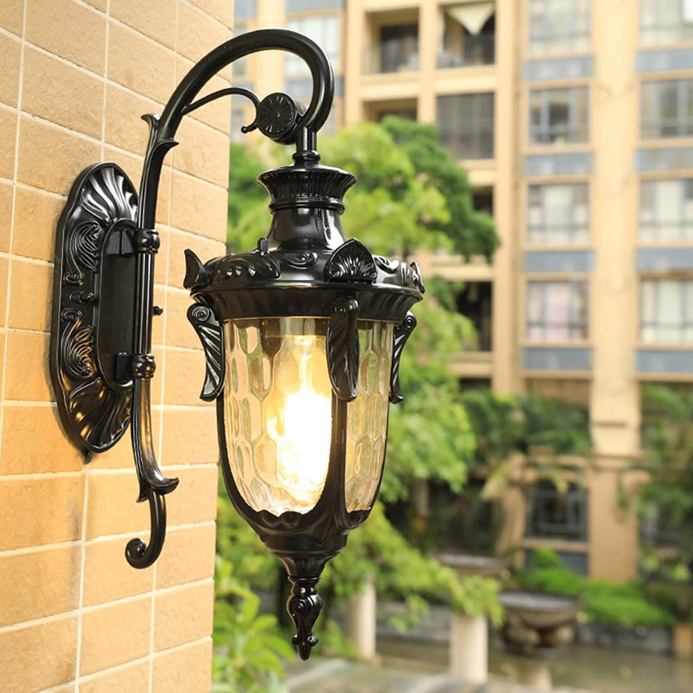 Sponsored Ad – E27 Outdoor Light - Vintage Waterproof Wall Sconce, Aluminum Housing with Glass, for Porch, Garden, Garage & Front Door, Patio, Balcony, Black