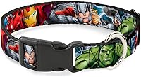 Vista 1 de Buckle-Down Marvel Avengers Marvel Avengers - Collar de plástico con clip de primer plano, tamaño pequeño, 9-15 pulgadas