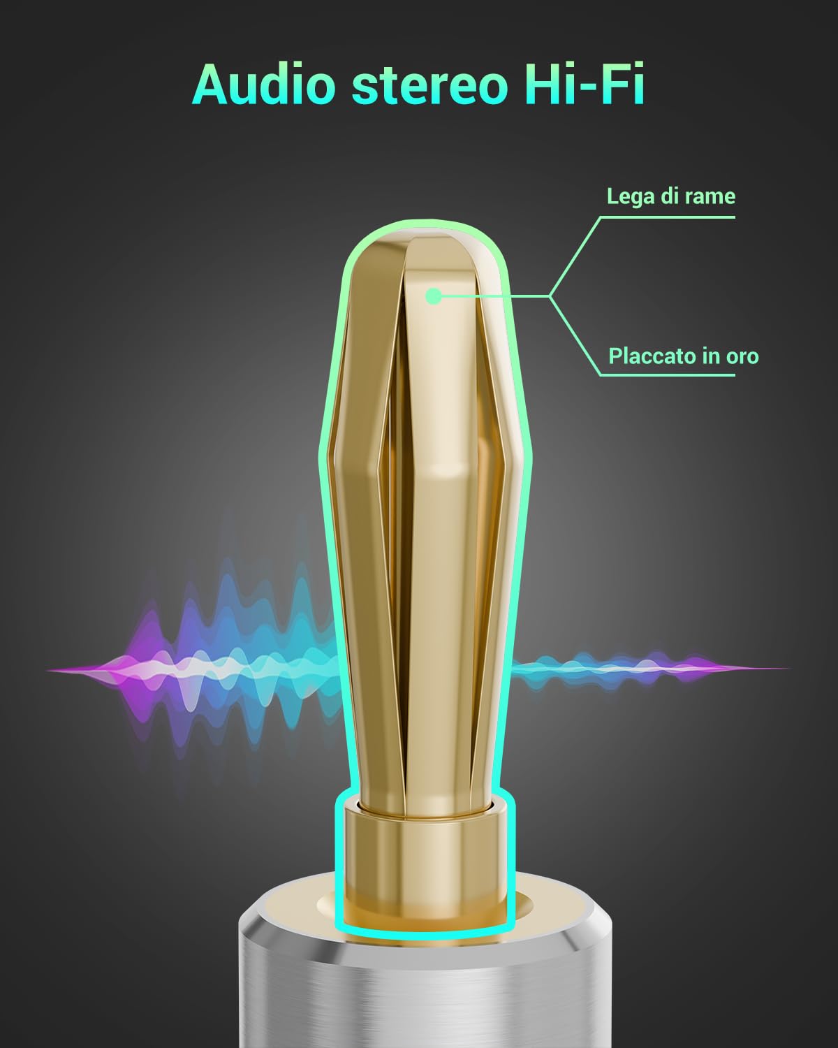 VCELINK Connettori a Banana Placcato Oro 24K 0,75-4 mm 8 Pezzi per Altoparlanti Amplificatori Audio