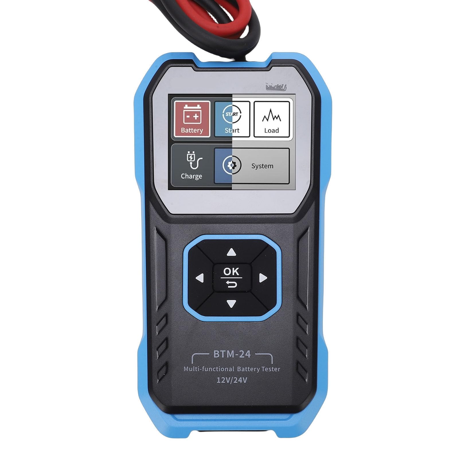 LiebeWH Tester Akumulatora Samochodowego ABS Analizator Akumulatora Samochodowego 12V 24V Narzędzie Testowe Rozrusznika Alternatora z Kolorowym Ekranem 2,4 Cala do Samochodu Ciężarowego SUV RV łódź