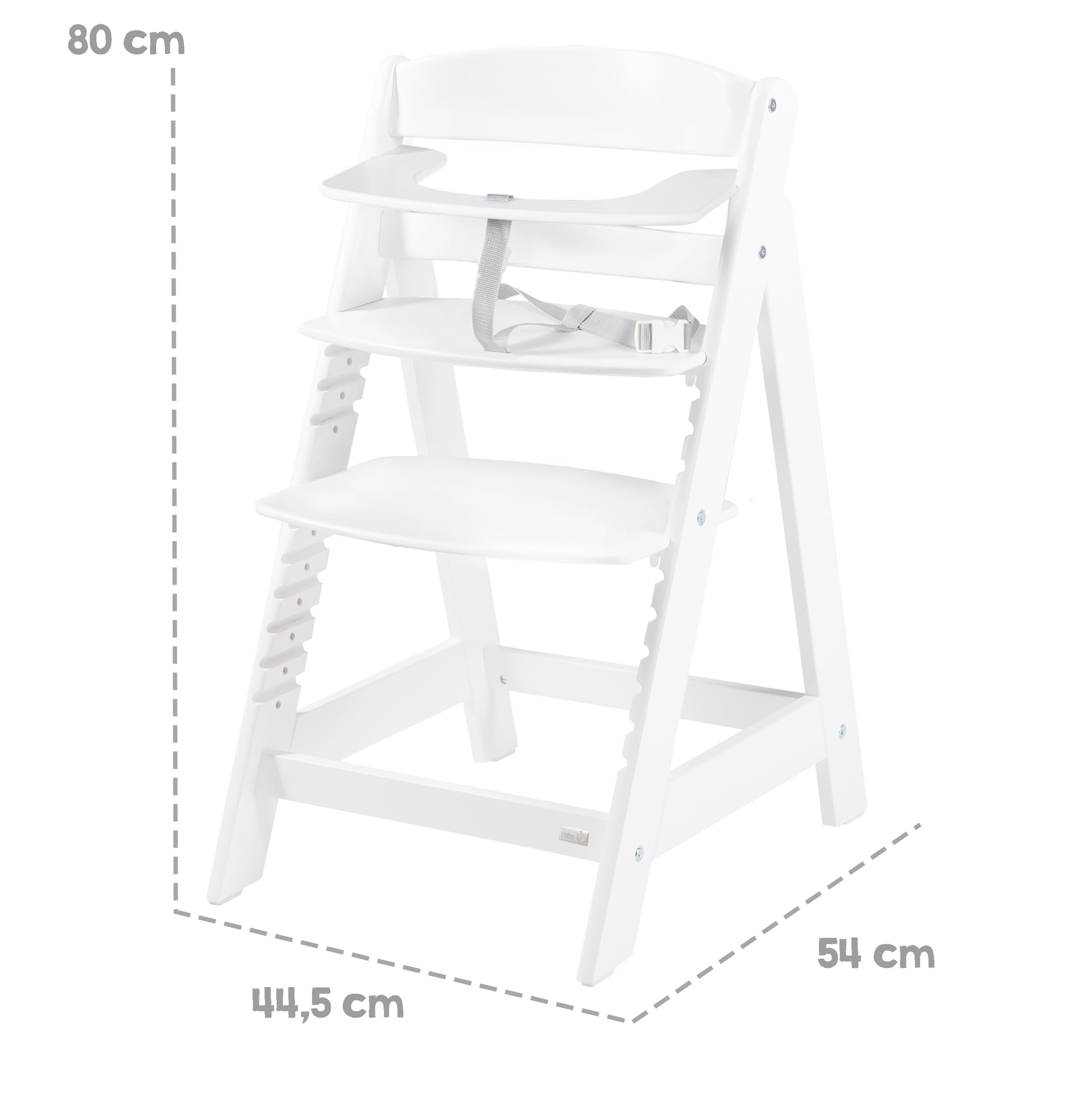 roba Babyhochstuhl Sit Up Click 'N' Flex - Rozwijające się krzesełko do karmienia z drewna - Regulowane krzesełko dla dzieci z pasem krokowym - Od 6. miesiąca do 70 kg - Biały