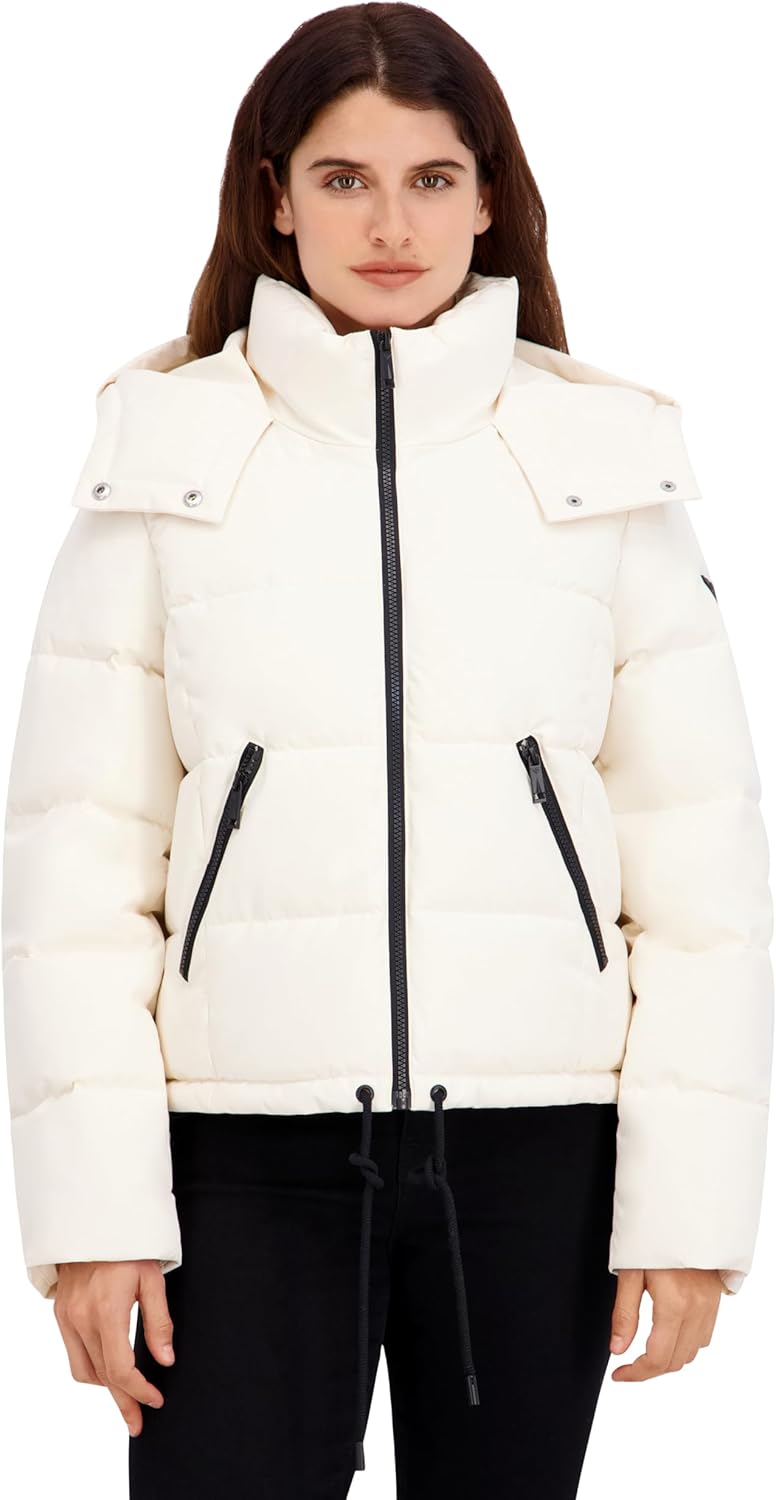 Roxy Women's Heavyweight Ellie Cropped Hooded Puffer Jacket – Waterproof Winter Coat