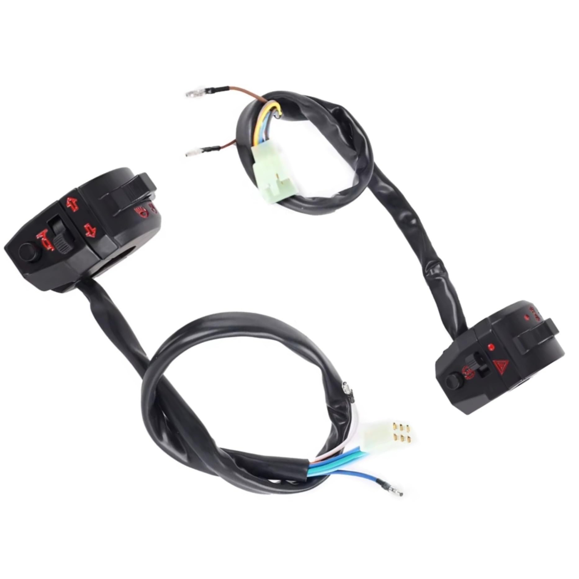 Interruttori Sinistra Destra Manubrio Moto Da 22mm Per Avviamento Elettrico Faro Indicatore Di Direzione Clacson Universale Blocco Comandi Moto(1 Pair)