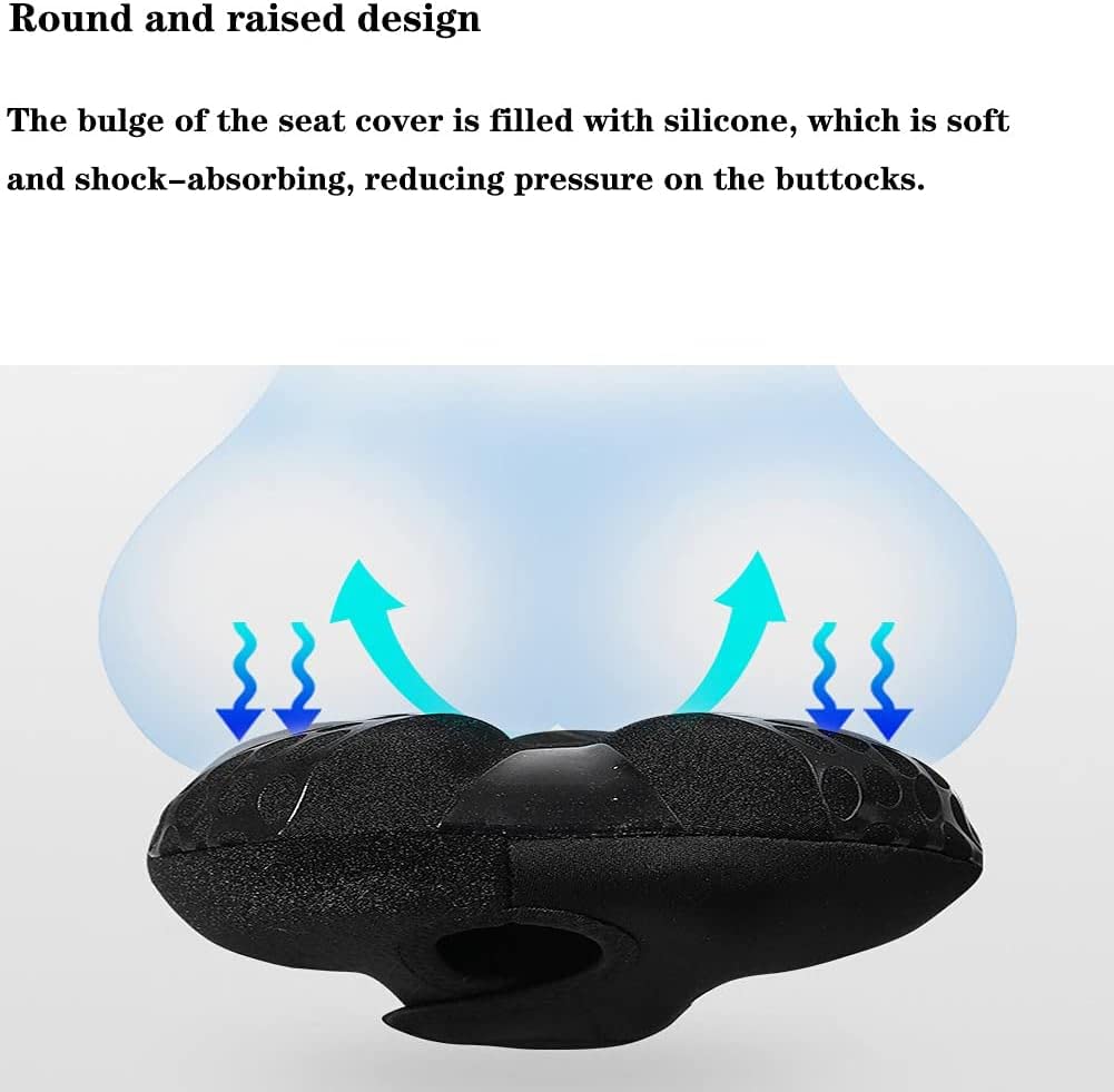 Cuscino del sedile della bici, Extra Soft Copertura del sedile del cuscino della bici con la copertura resistente all'acqua e alla polvere, copertura del sedile della bici in gel,(11pollici x7pollici)