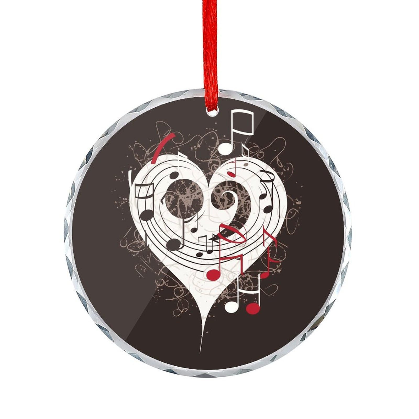 Btcowzrv Style Music Symbols Love Round Ornament Hanging Pendant Decor