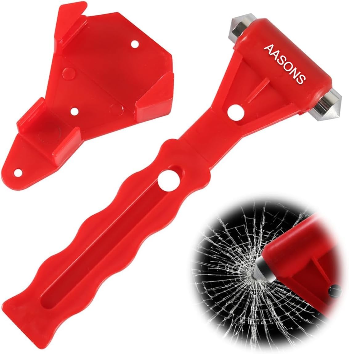 AASONS Car Safety Hammer, Auto Emergency Escape Tool for Car Window Glass Breaker Life Saving Survival Tool (Model 1)