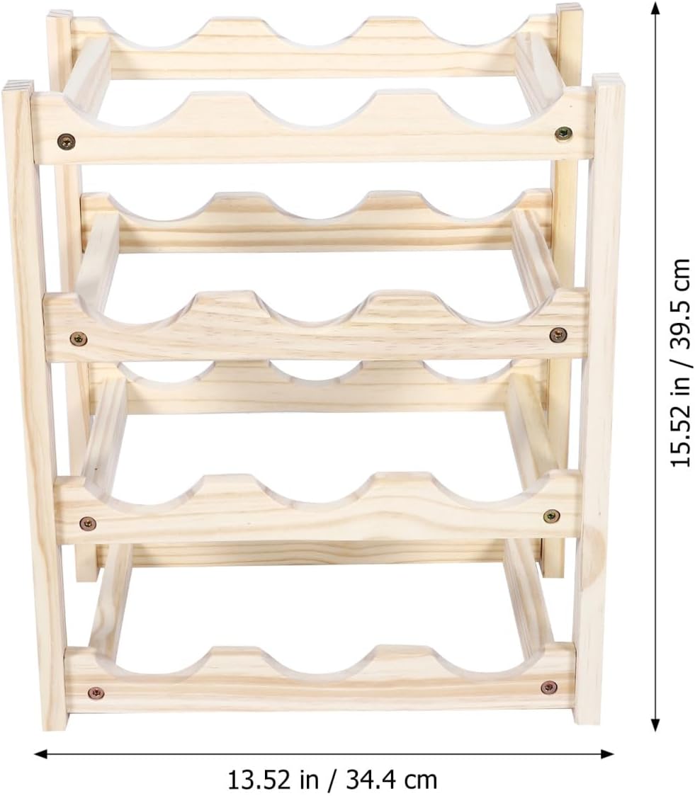 PRETYZOOM 1pc Wooden Wine Rack for Bottles Household Storage Holder Stylish Adornment for Home Hotel and Bar Decor