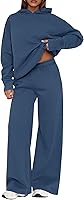 PRETTYGARDEN Women's 2 Piece Sweatsuits Set 2026: Long Sleeve Hoodie & Loose Wide Leg Sweatpants Casual Fall Winter Tracksuit