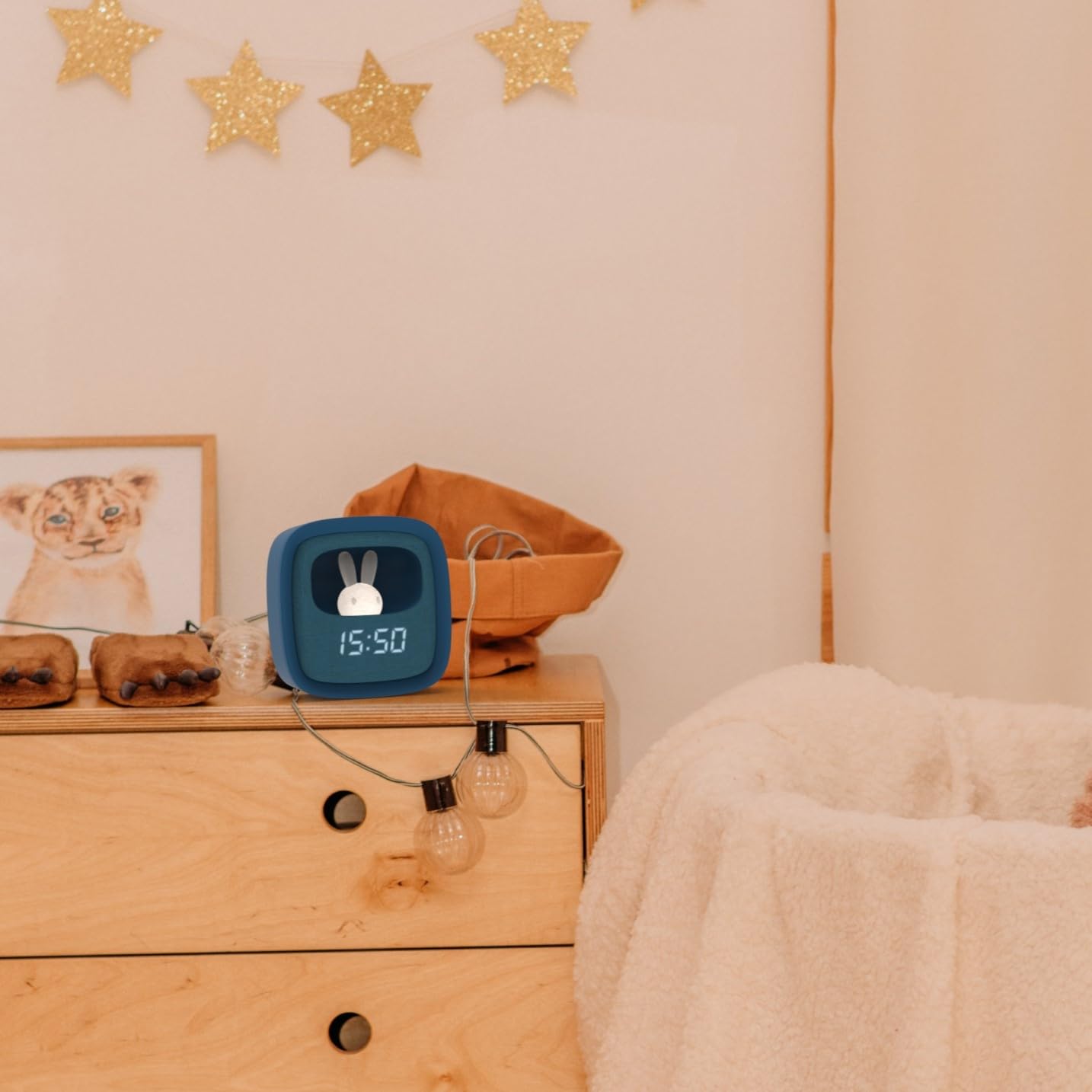 Mob BILLY CLOCK REVEIL VEILLEUSE LAPIN DARK BLUE