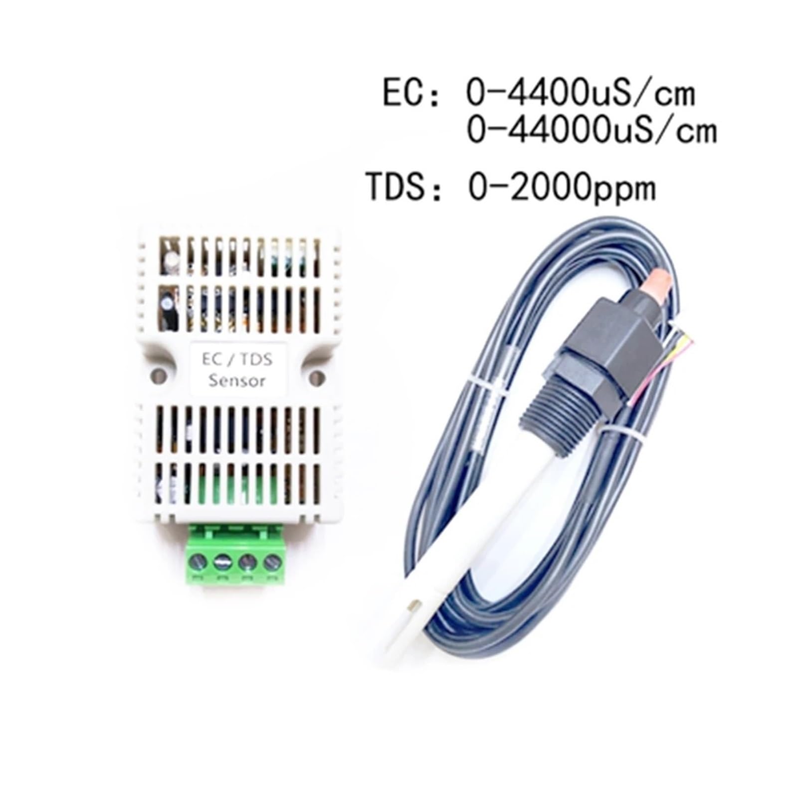 KOSBO Transmisor EC de Agua, Sensor EC, módulo de Sensor de conductividad TDS, 4-20ma, 0-5V, 0-10V, Salida RS485, Voltaje de Salida analógica(TDS 0-1000ppm,4-20mA)