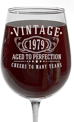 Miniatura 93 de Spotted Dog Company Copa de vino grabada vintage de 16 onzas con tallo de 16 onzas – Regalos de cumpleaños 82 para mujeres – Saludos a 82 años