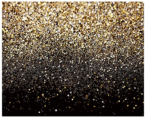 AIIKES 12x10FT Golden Bokeh Fotografía Telón de Fondo Negro y Dorado Glitter Telón de Fondo Boda Familia Fiesta de cumpleaños Decoración Recién Nacido Fotografía Telón de Fondo Studio Props 11-547