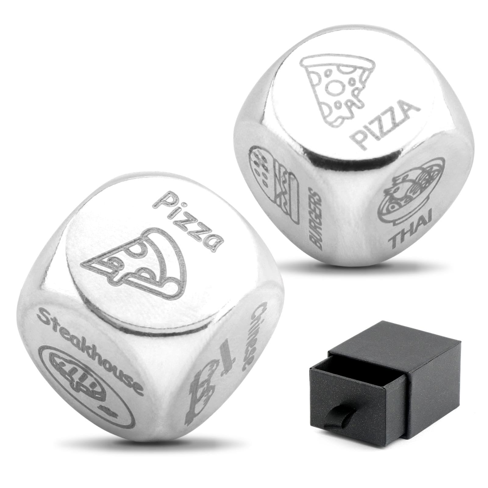 EMVANV 2 Pieces Food Dice Game, Food Decision Dice Decider for Couple Girlfriend Multiple Choice Funny Gift Anniversary Date Night Gifts for Men Women Coworker Employee Appreciation Gifts(2 pcs)