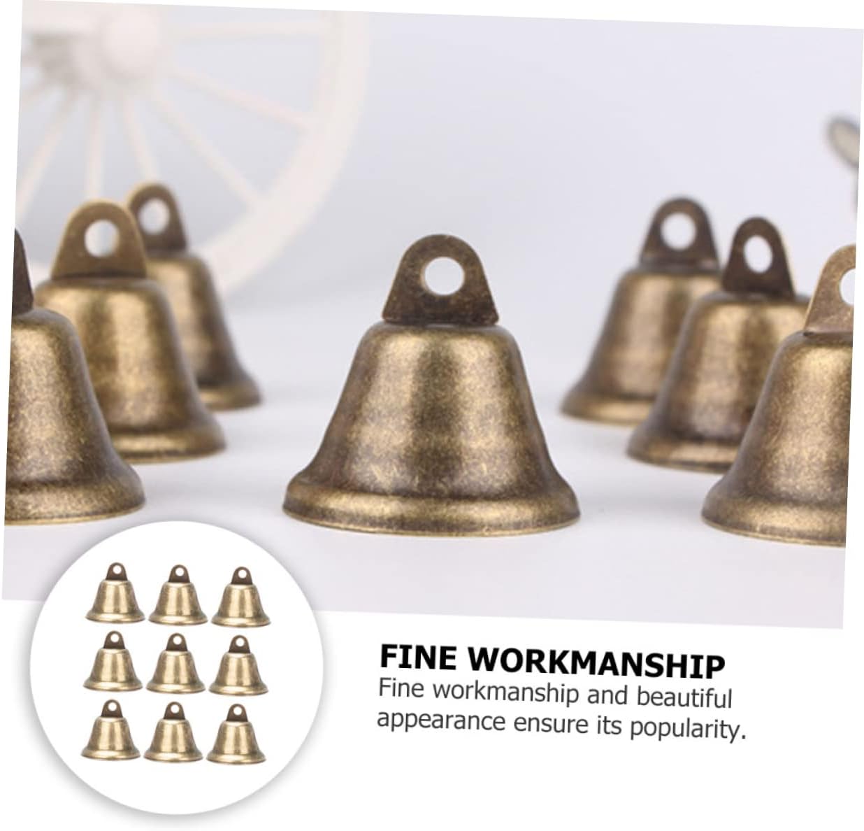 25pcs Antique Bells for Decor Hand-Rock Bell Pendants Craft Small for DIY
