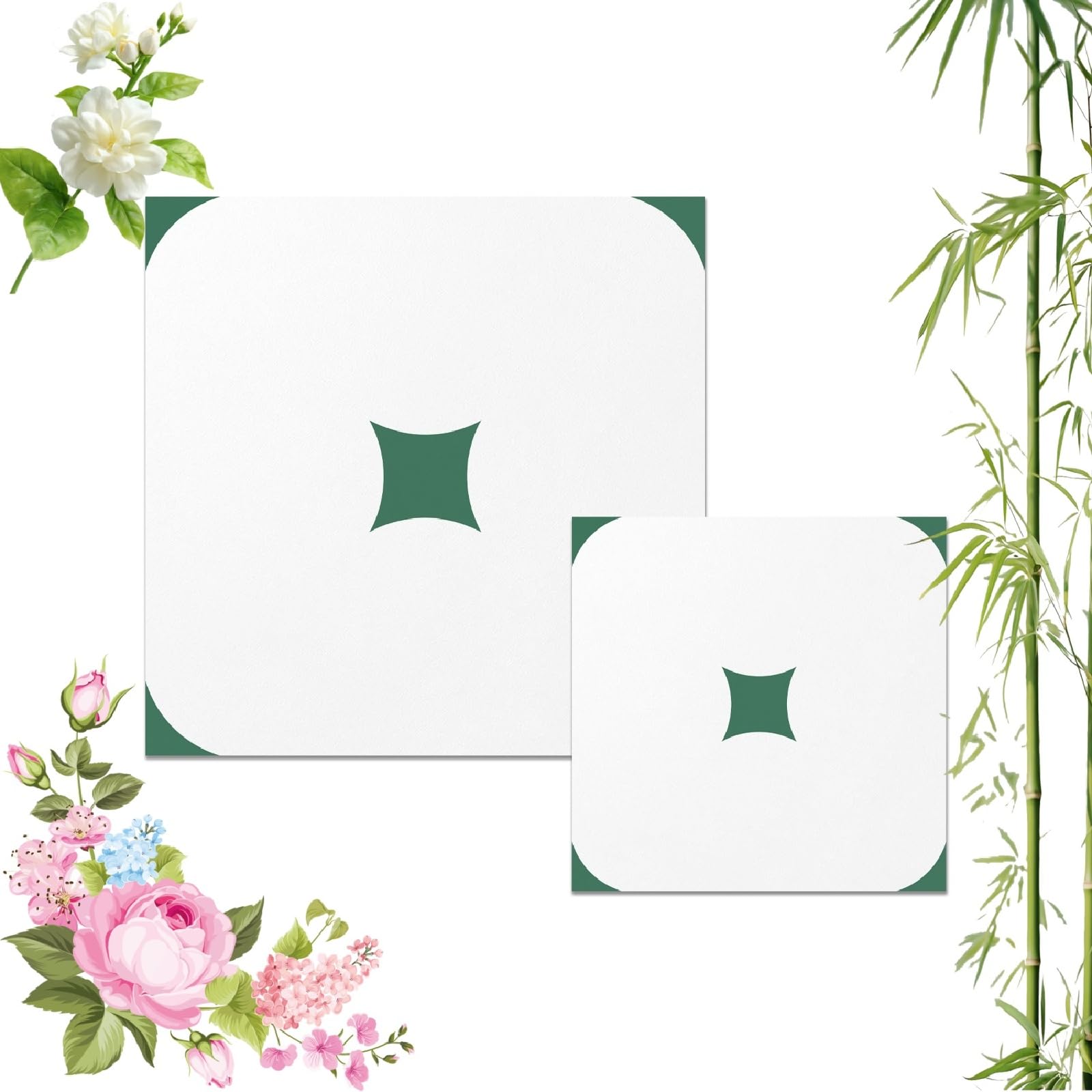 Self-Adhesive Wood Pattern Floor Tiles, 20pcs-30x30cm Vintage Floral Self Adhesive Vinyl Tile, Waterproof Removable Wall Floor Decal for Bathroom Kitchen Bedroom (10pcs-20x20cm,PTS82)