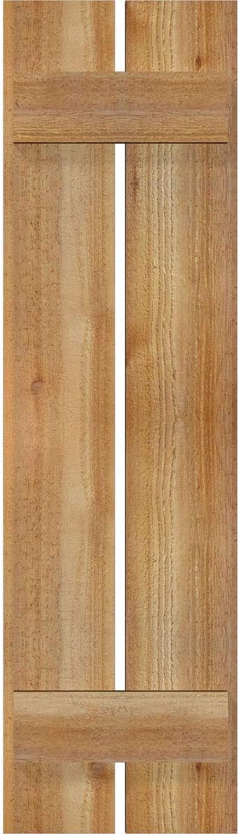 Ekena Millwork RBS06S11X040RWR TimberCraft Two 5 3/8" Boards Spaced Board-n-Batten, Rustic Wood Shutters (Per Pair), 11 1/4"W x 40"H, Rough Sawn Western Red Cedar