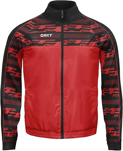 ORKY Men Custom Soccer Jacket, Print Name Sport Coat, Football Full Zip Autumn Winter Training Outwear