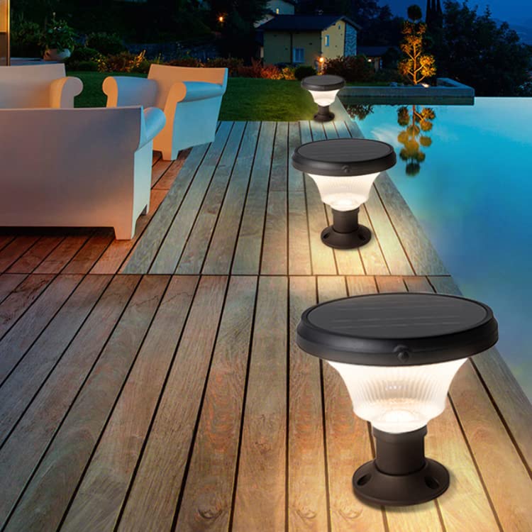 Image of Epyz Solar Gate Pillar Light Outdoor Garden Home Round Shape Waterproof with 143LEDs 3 Type of Lights, Application for Fence, Garden, Wall, Outdoor [ Pack of 2, Multicolour, 12000mAh ]