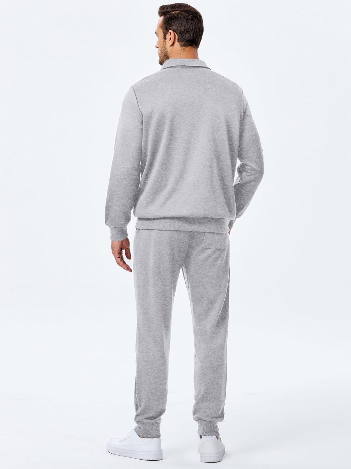 JMIERR Men's Track Suits 2 Piece Outfits Quarter Zipper Polo Shirt Tracksuit & Joggers Sweatpants Sweatsuit Sets