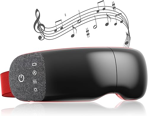 Masajeador de ojos con calor y compresión, relaja los ojos secos, fatiga ocular, máscara de masaje de ojos calentada con música para migraña, reduce