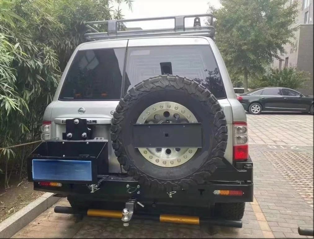 Spare Tire Mount Stalowy zderzak terenowy, mocowanie koła zapasowego, wspornik zbiornika paliwa, pasuje do Nissana Patrol Y61 1998-2015 uchwyt ścienny do opon