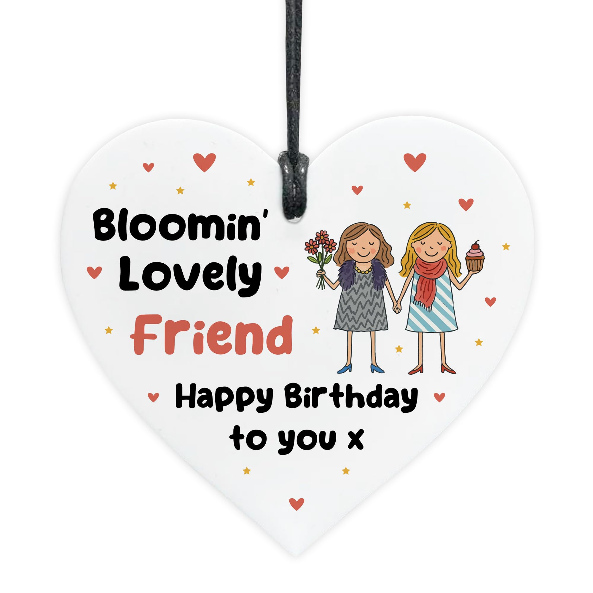 Red Ocean Happy Birthday To Blooming Lovely Friend Heart Plaque Best Friend For Birthday Friendship For Her Keepsake