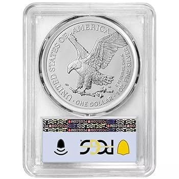 2024 PCGS MS-70 イーグル銀貨　FIRST DAY トランプver 2024 (P) $1 Silver Eagle with Star Privy, PCGS MS70, First