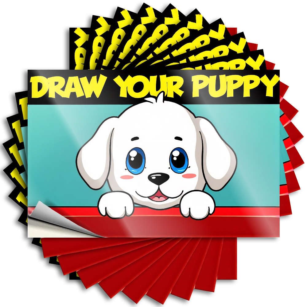 Decal Dorm Room Accessories Motorcross Encouragement Bumper Draw Your Cute Puppy Today! - Scratch Resistant Stickers(6X9CM)