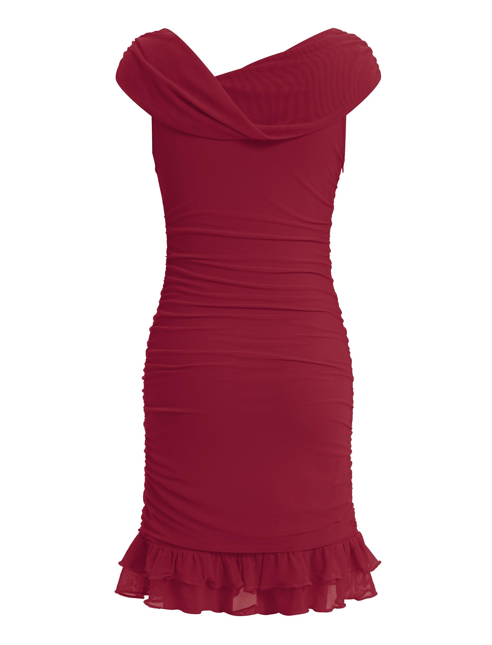 ODIZLI Einschultriges figurbetontes Kleid für Mädchen – Tween-Mädchen, asymmetrischer Ausschnitt, Rüschensaum, schmale Passform, Partykleid für Kinder