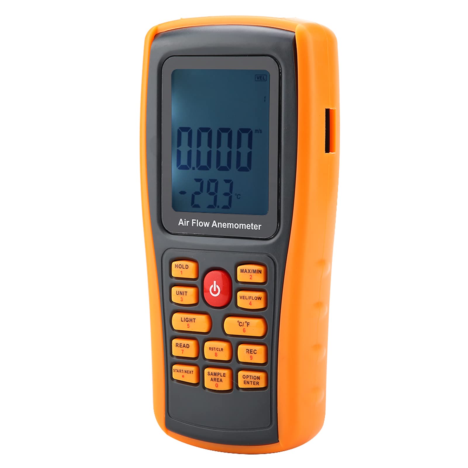Anemómetro digital, GM8902+ pantalla LCD, anemómetro digital, flujo de aire, medidor de velocidad del viento, con cable USB, herramienta de medición profesional multifunción
