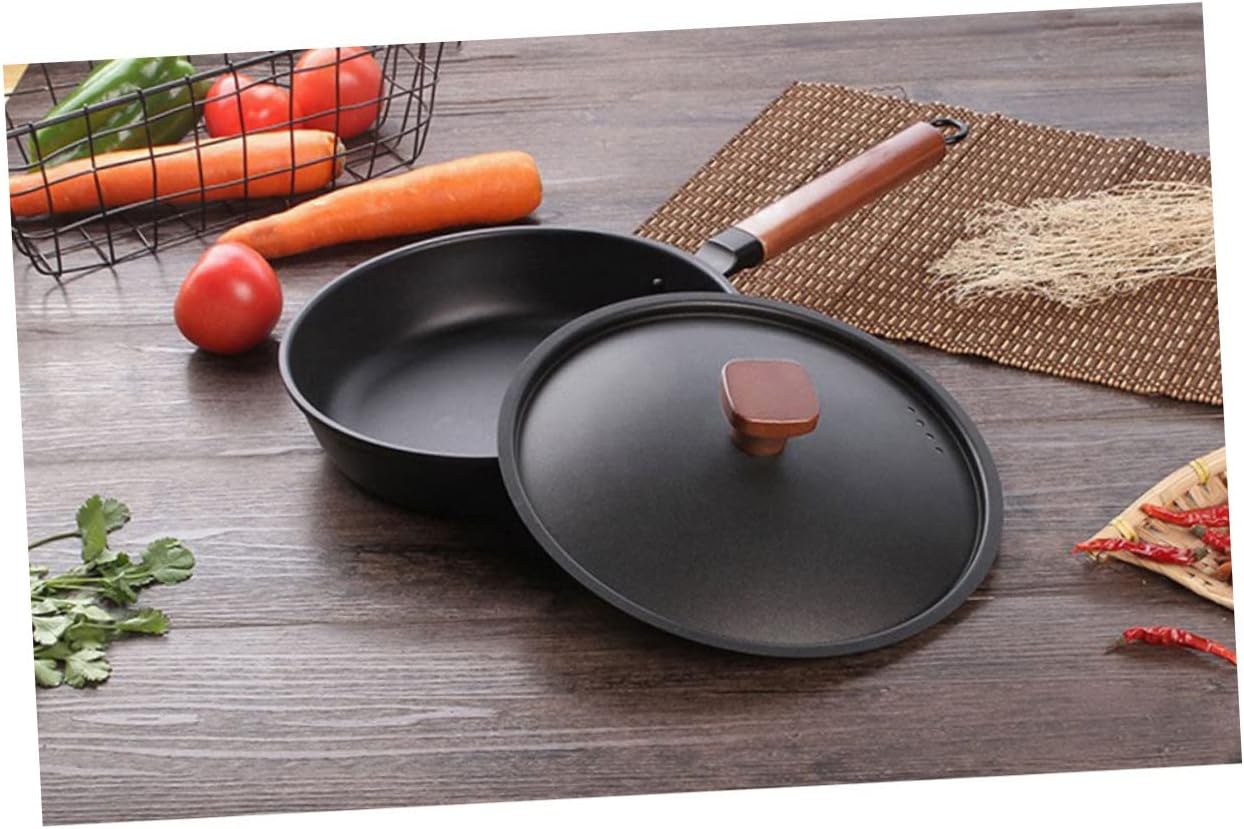 SECFOU Non-stick Frying Pan for Cooking Pancakes Steaks Uncoated Easy to Gas Induction Cookers for Grilling