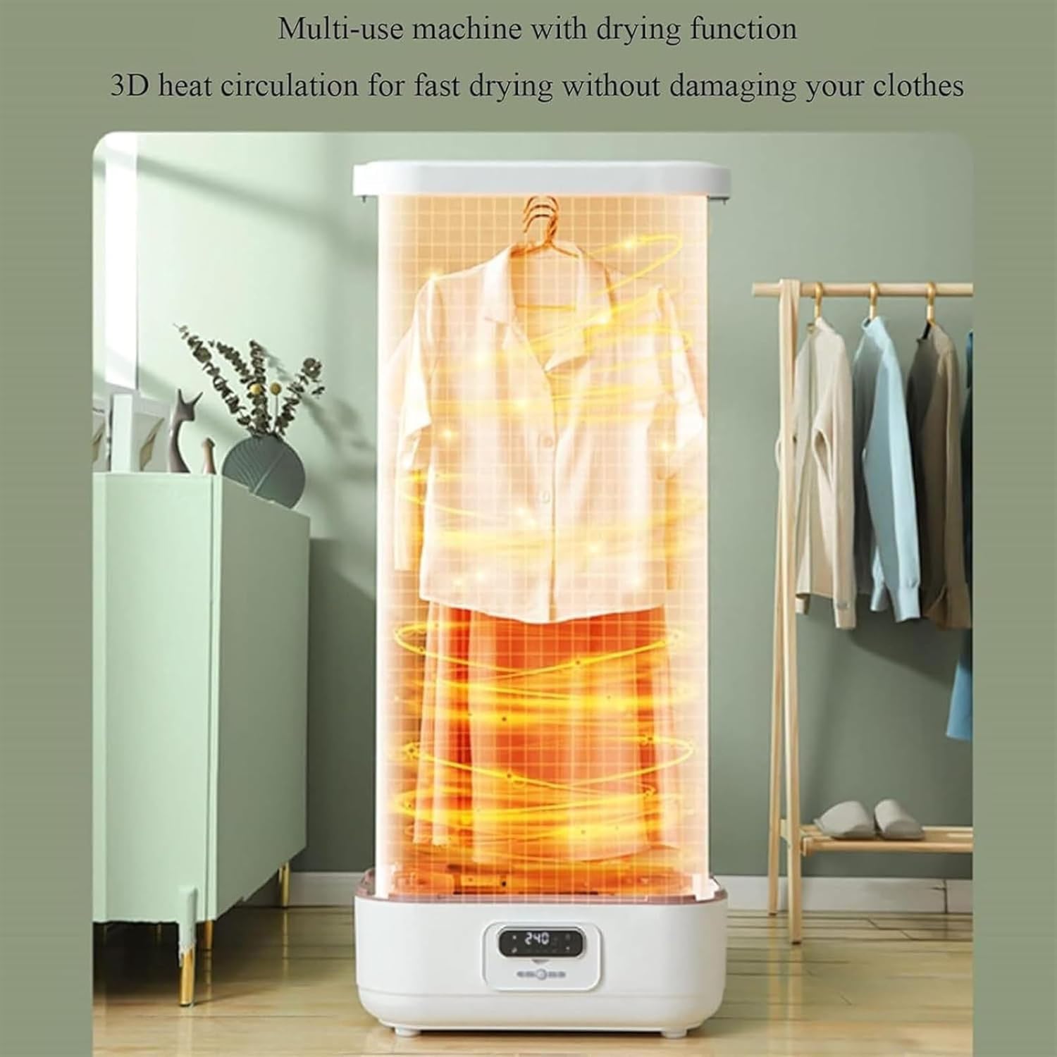 Macchina da Stiro da 900W, asciugatrice Domestica, Stiratura a Vapore Automatica, rimozione degli odori, Timer da 180 Minuti (Tre Livelli), rimozione delle Pieghe/deodorizzazione/Asciugatura