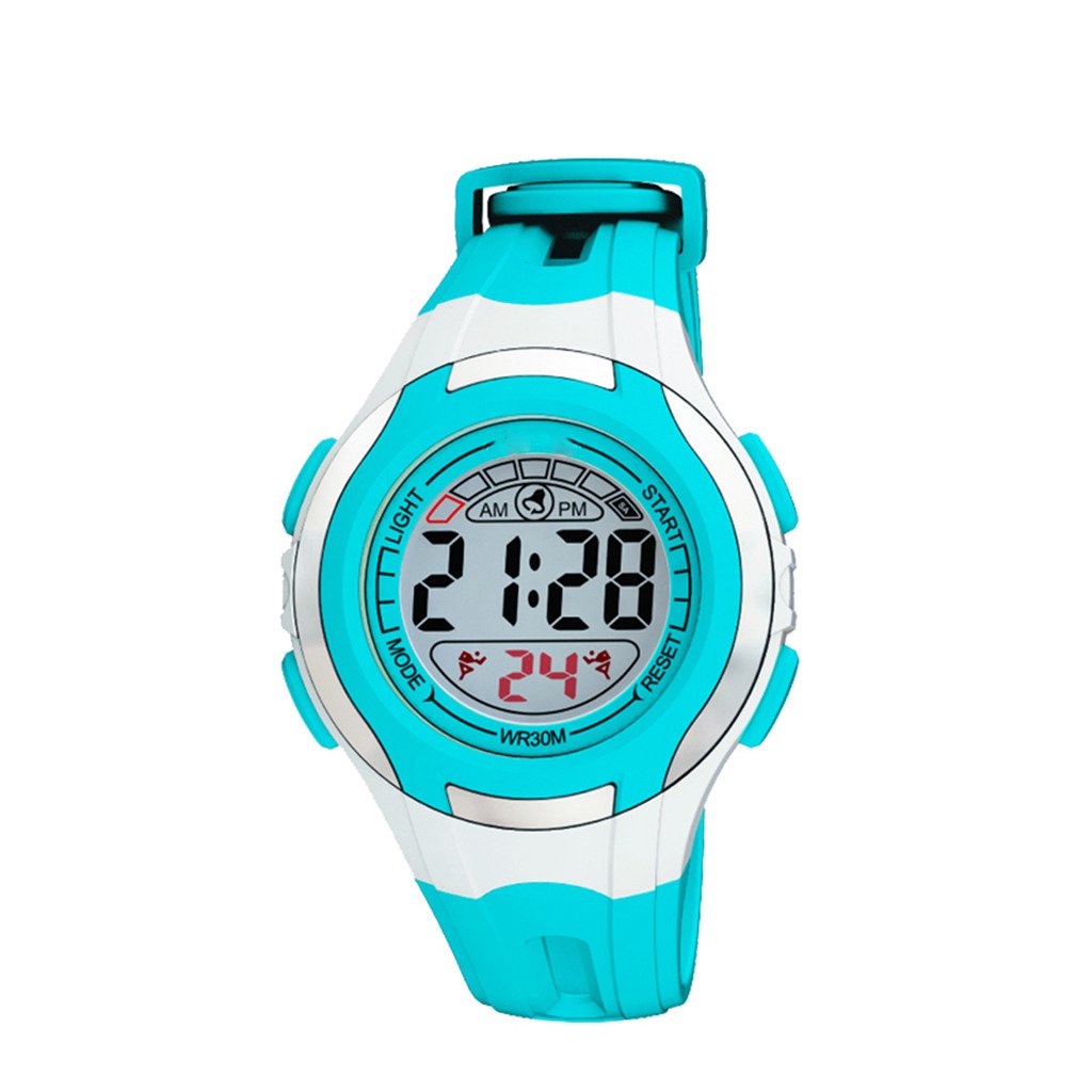 Digital Boys' & Girls' Watch (Multicolour Dial Blue Colored Strap)