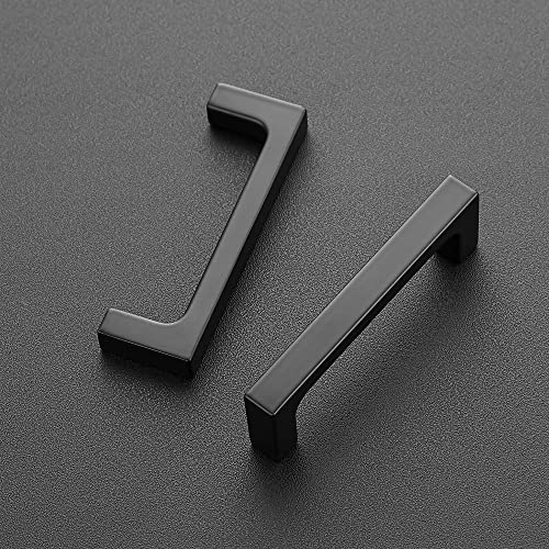 Image of Ravinte Matte Black Kitchen Cabinet Handles 3 Inch Pulls 20 Pack | Solid Zinc Alloy , Smooth Design, Screws Included, Square Pulls for Kitchen Drawers & Cupboards