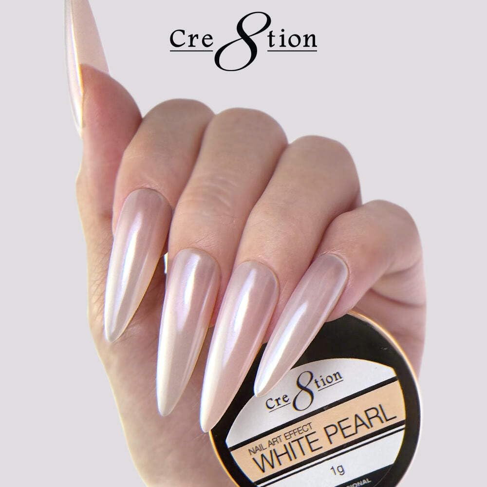 Amazon.com : Cre8tion White Pearl Nail Art Effect 1g : Beauty
