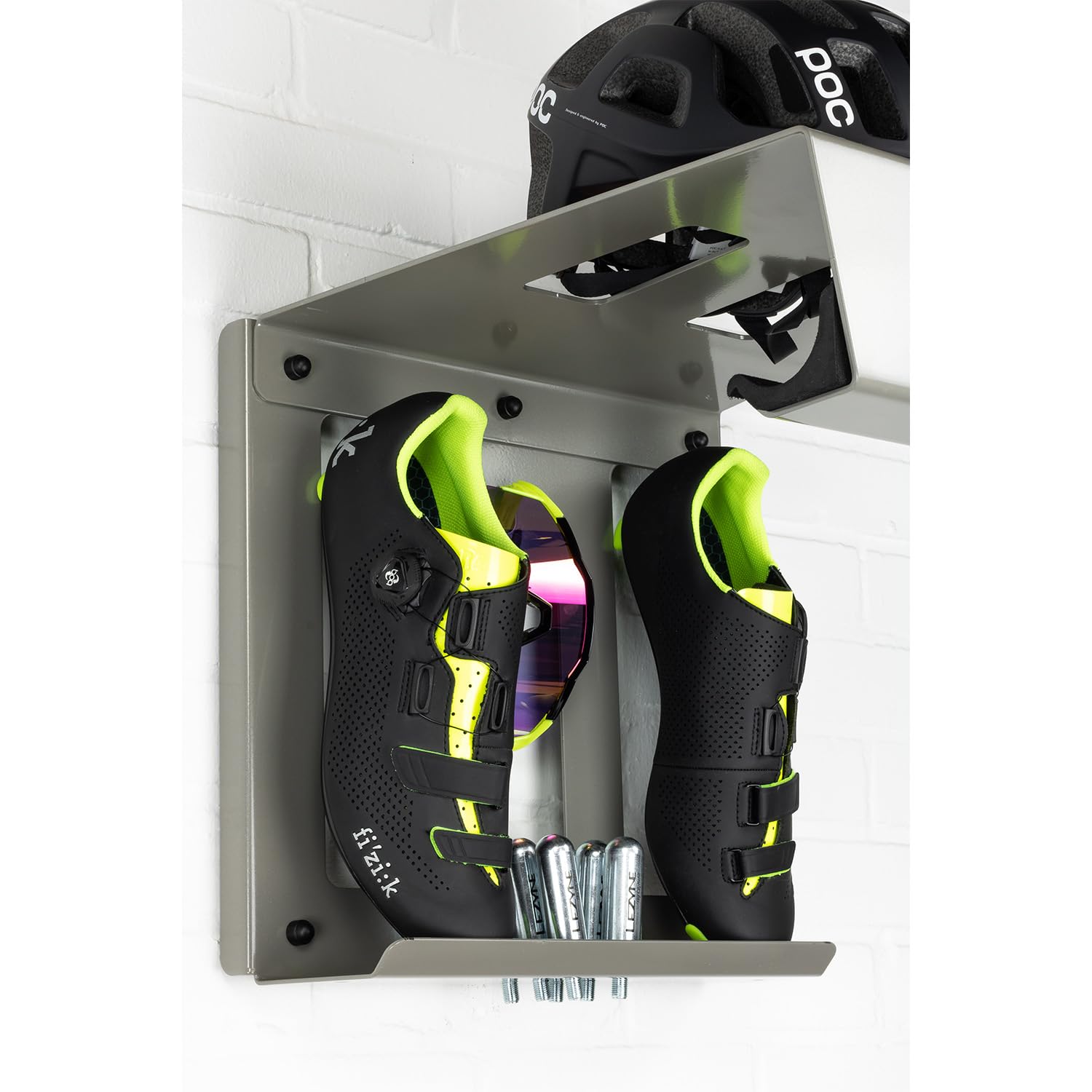 Stasdock Supporto Bici da Muro con Mensola e Accessori - Portabici da Parete per Garage