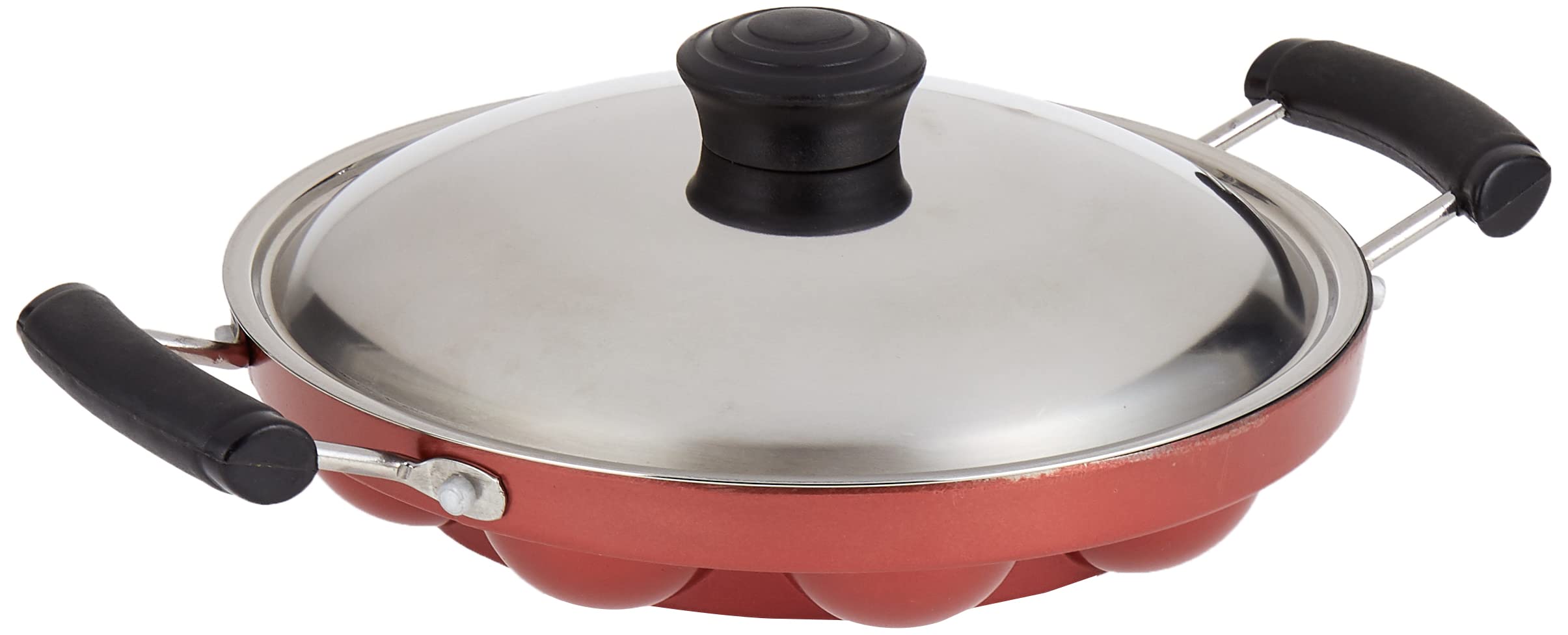 NIRLEP by Bajaj Electricals Aluminium Snack Maker Non Stick Appa Patra with Lid, 12 Cavities (Grey & Black)